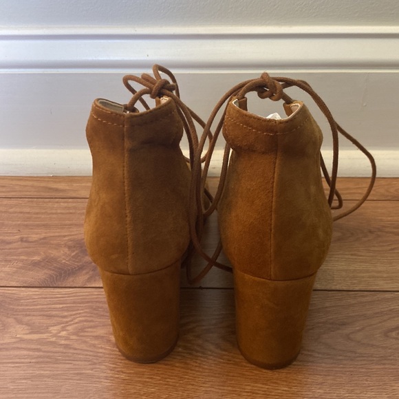 Zara Brown Suede Leather Wrap Wedges Sandals size 36 6 - Picture 5 of 7